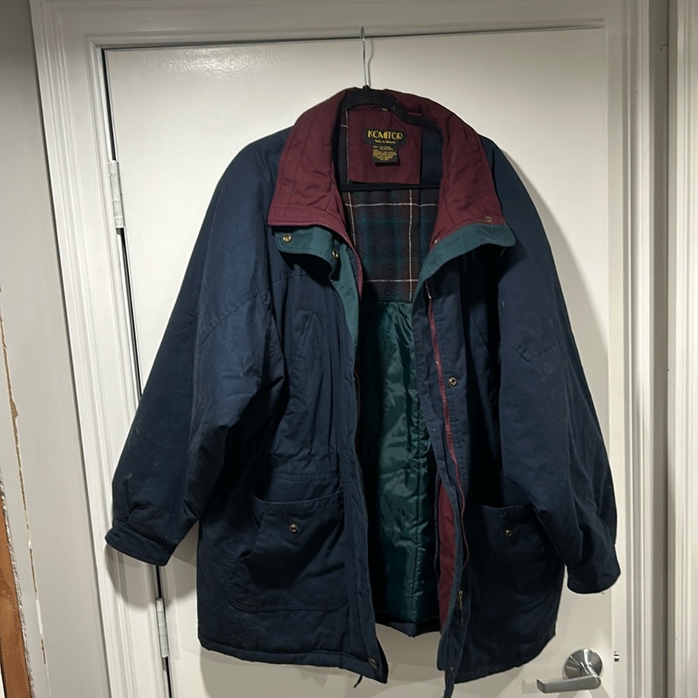 Komitor- navy, maroon, and dark green warm winter jacket